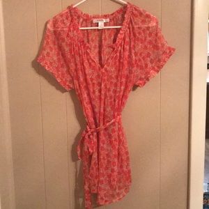 Motherhood Maternity Sheer Floral Blouse Size L